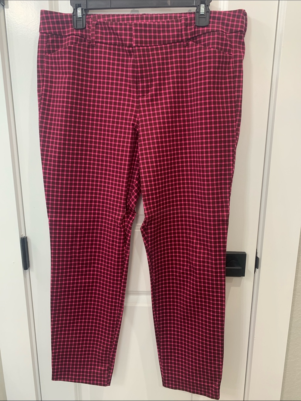Old Navy hot pink Checked Stretch Chinos